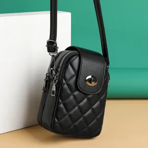 Women's Spring Fashion Rhombus Embroidery Thread Crossbody Bags