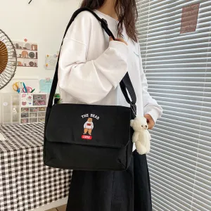Women's Style Vintage Cute Cartoon Embroidery Bear Crossbody Bags