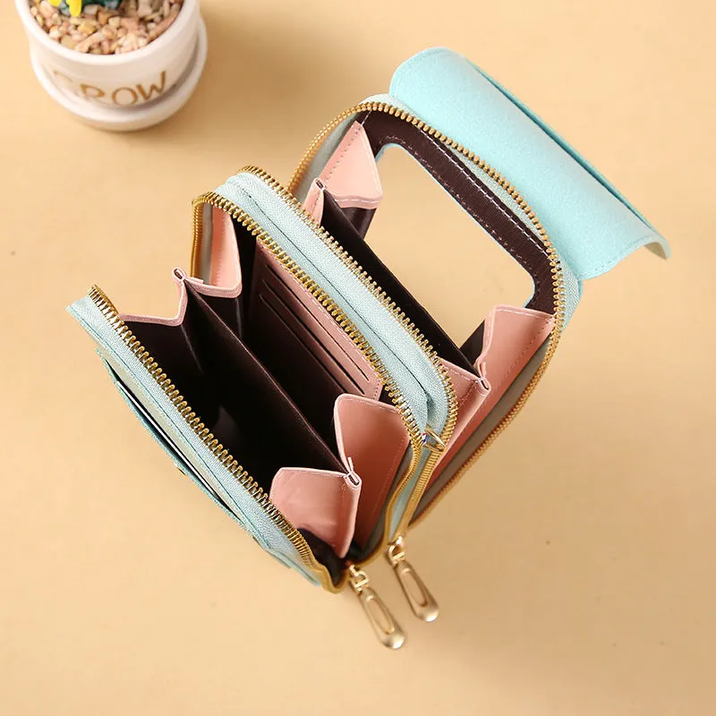 Women's Touch Screen Korean Mobile Zipper Vertical Purses