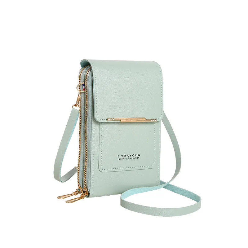 Women's Touch Screen Korean Mobile Zipper Vertical Purses