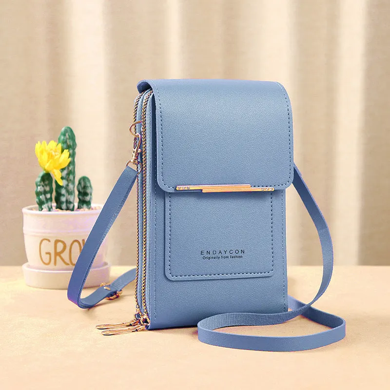 Women's Touch Screen Korean Mobile Zipper Vertical Purses