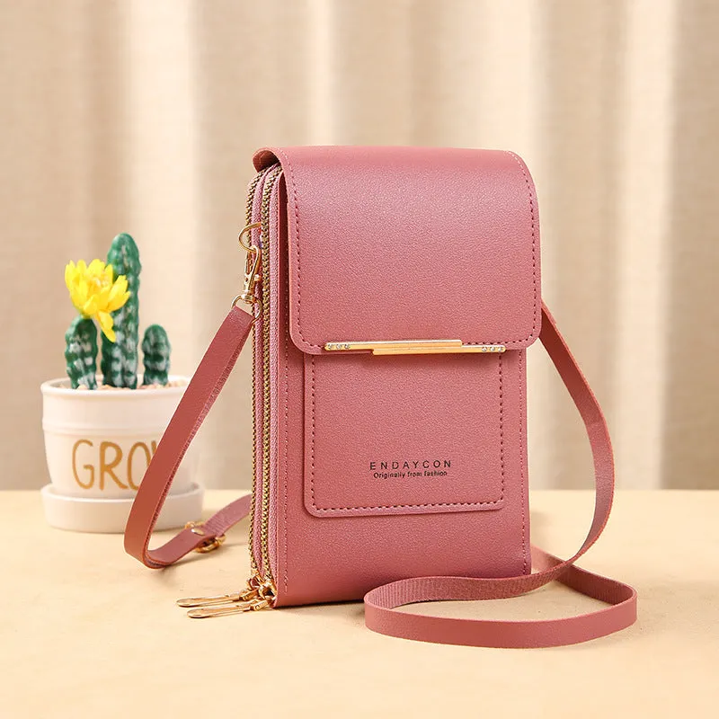 Women's Touch Screen Korean Mobile Zipper Vertical Purses