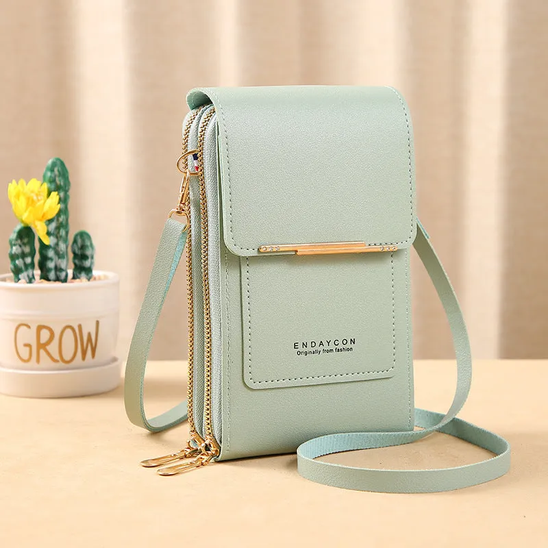Women's Touch Screen Korean Mobile Zipper Vertical Purses