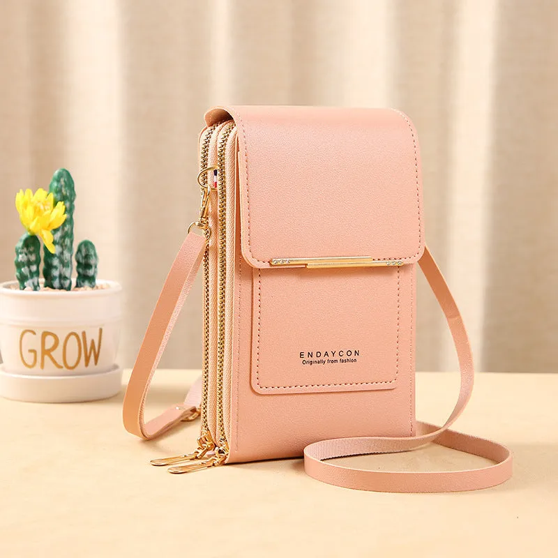 Women's Touch Screen Korean Mobile Zipper Vertical Purses