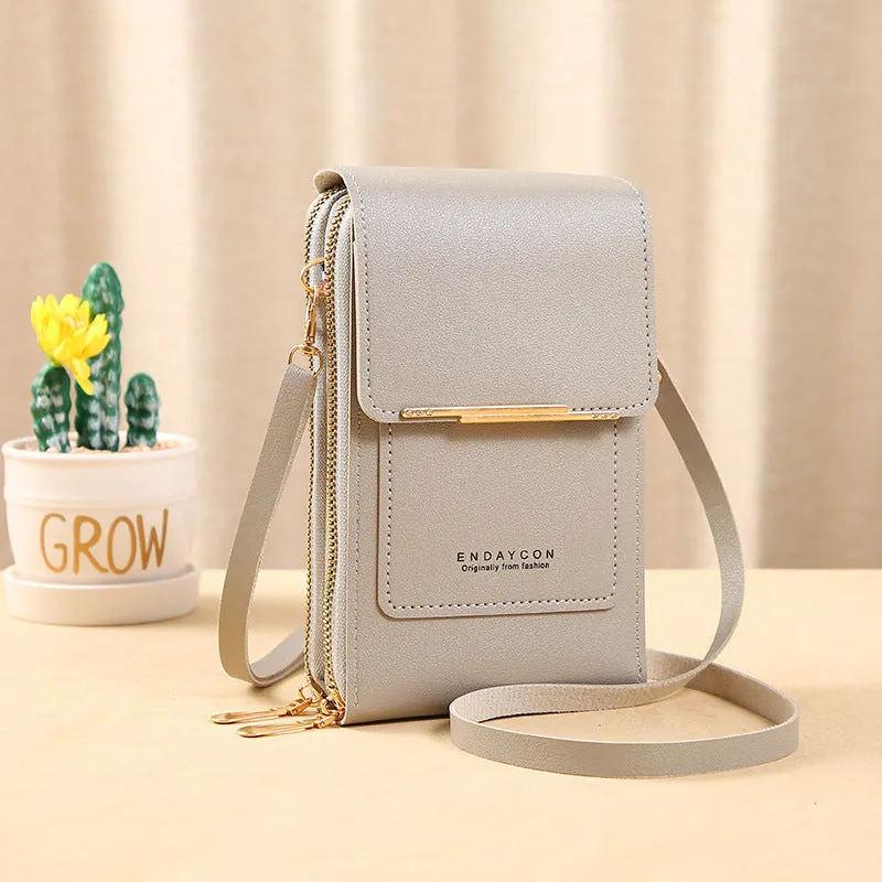 Women's Touch Screen Korean Mobile Zipper Vertical Purses