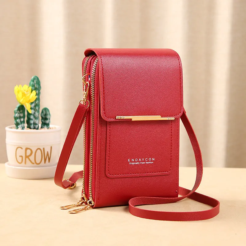 Women's Touch Screen Korean Mobile Zipper Vertical Purses