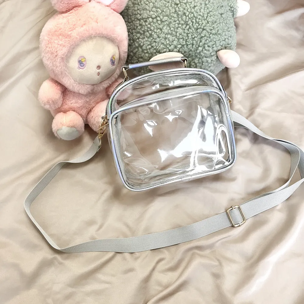 Women's Transparent Simple Personality Cartoon Jelly Doll Crossbody Bags