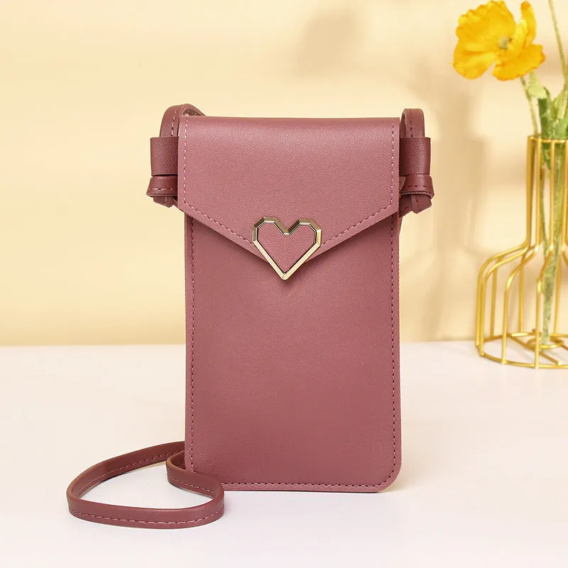 Women's Transparent Touch Screen Mobile Retro Solid Phone Bags