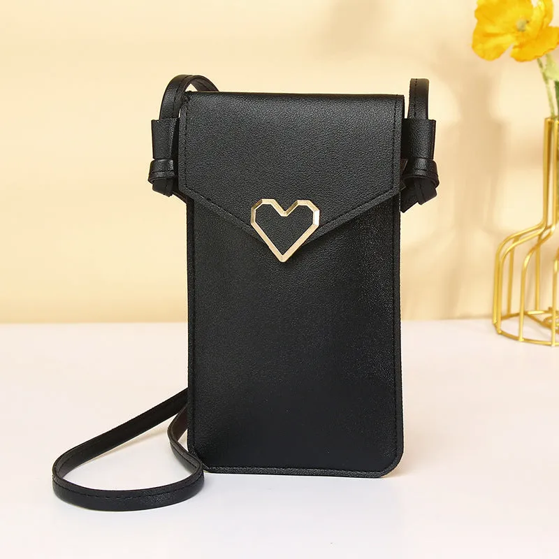 Women's Transparent Touch Screen Mobile Retro Solid Phone Bags