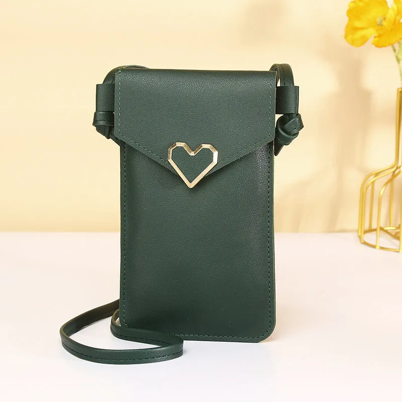 Women's Transparent Touch Screen Mobile Retro Solid Phone Bags