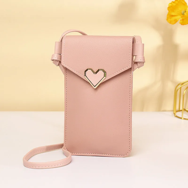 Women's Transparent Touch Screen Mobile Retro Solid Phone Bags