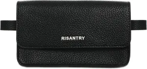 Women's Trendy Fanny Packs Black Leather CrossBody Bag Fashion Waist Pack Functional Belt Bag Adjustable Leather Strap