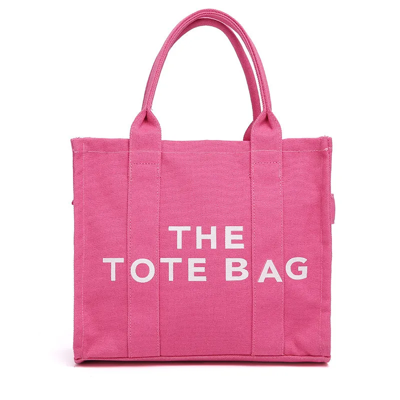 Women's Trendy Simple Fashion Letters Canvas Shoulder Bags