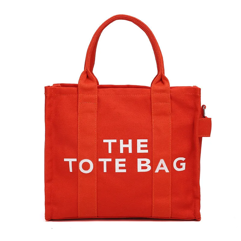 Women's Trendy Simple Fashion Letters Canvas Shoulder Bags