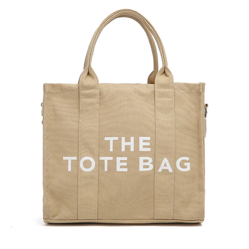 Women's Trendy Simple Fashion Letters Canvas Shoulder Bags