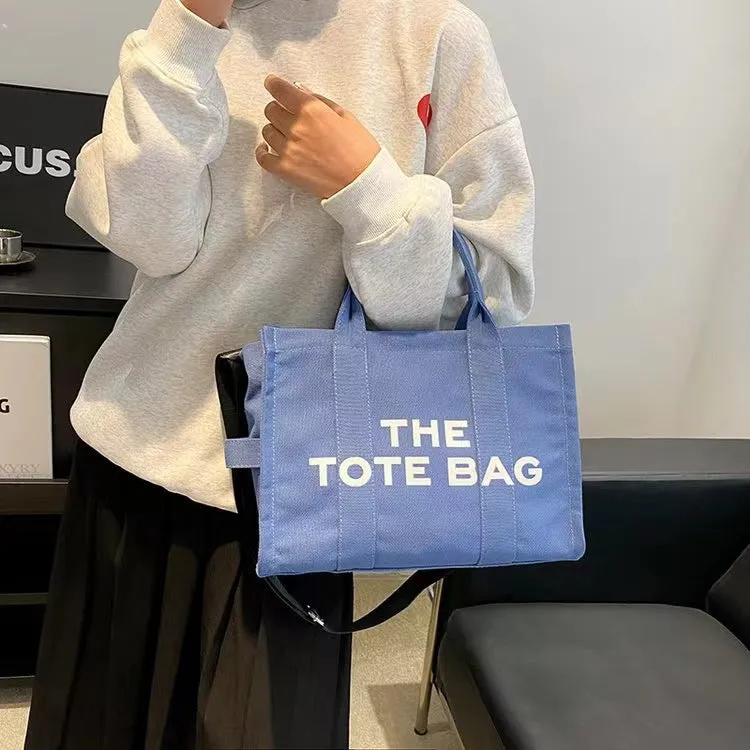 Women's Trendy Simple Fashion Letters Canvas Shoulder Bags