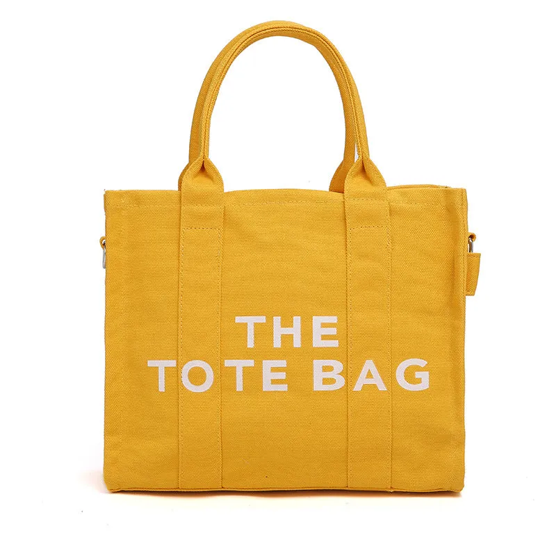 Women's Trendy Simple Fashion Letters Canvas Shoulder Bags