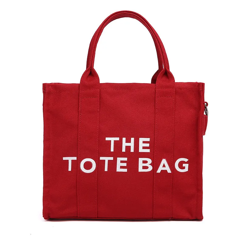 Women's Trendy Simple Fashion Letters Canvas Shoulder Bags