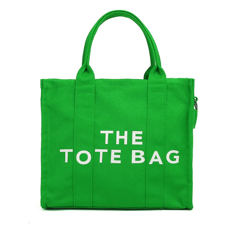 Women's Trendy Simple Fashion Letters Canvas Shoulder Bags