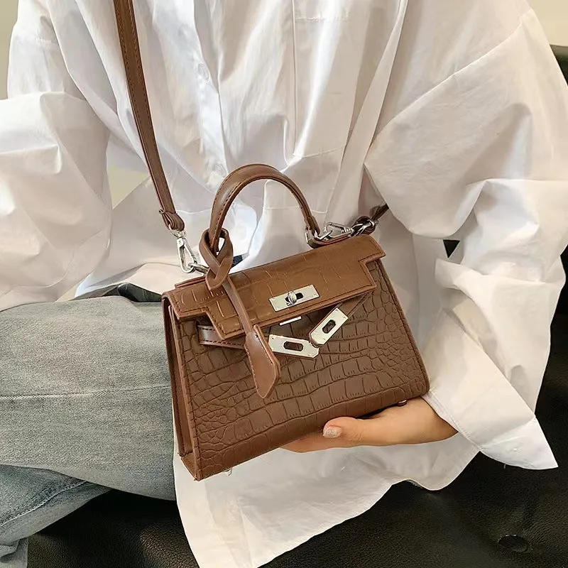 Women's Versatile Fashion Crocodile Pattern Portable Crossbody Bags