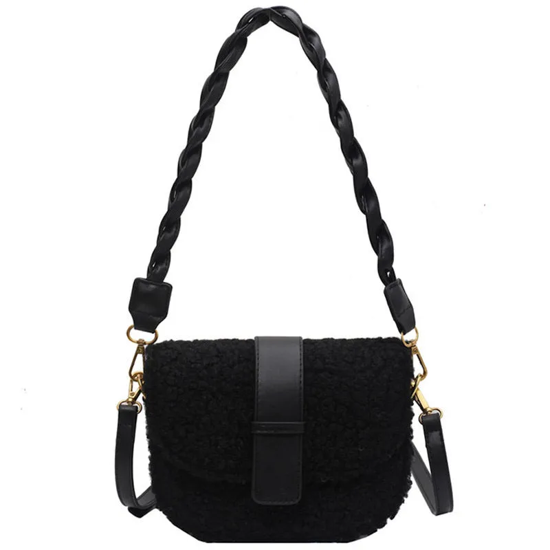 Women's Versatile High Quality Fashion Plush Simple Shoulder Bags