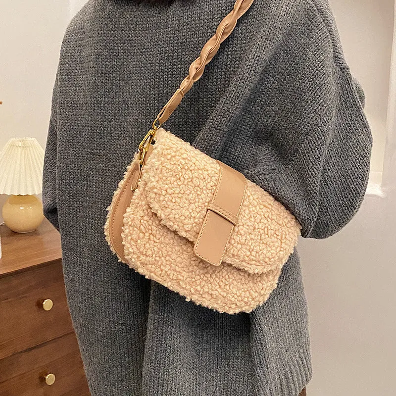 Women's Versatile High Quality Fashion Plush Simple Shoulder Bags