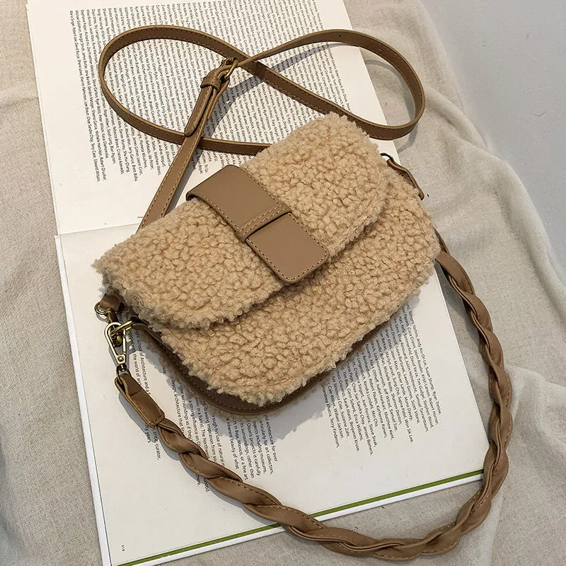 Women's Versatile High Quality Fashion Plush Simple Shoulder Bags