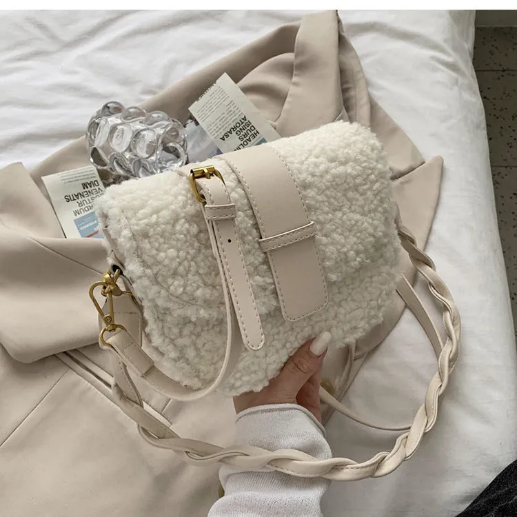 Women's Versatile High Quality Fashion Plush Simple Shoulder Bags