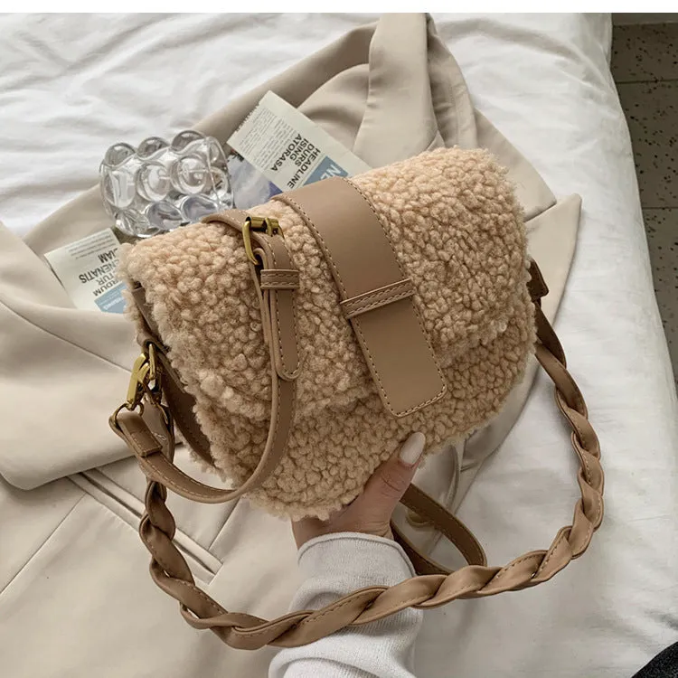 Women's Versatile High Quality Fashion Plush Simple Shoulder Bags
