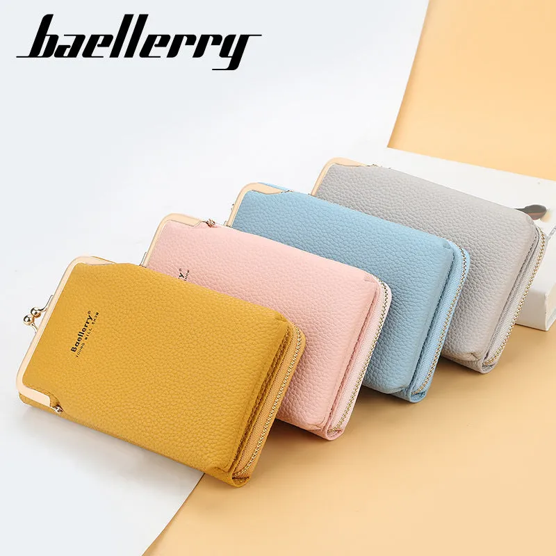 Women's Vertical Fashion Litchi Pattern Mobile Korean Phone Bags