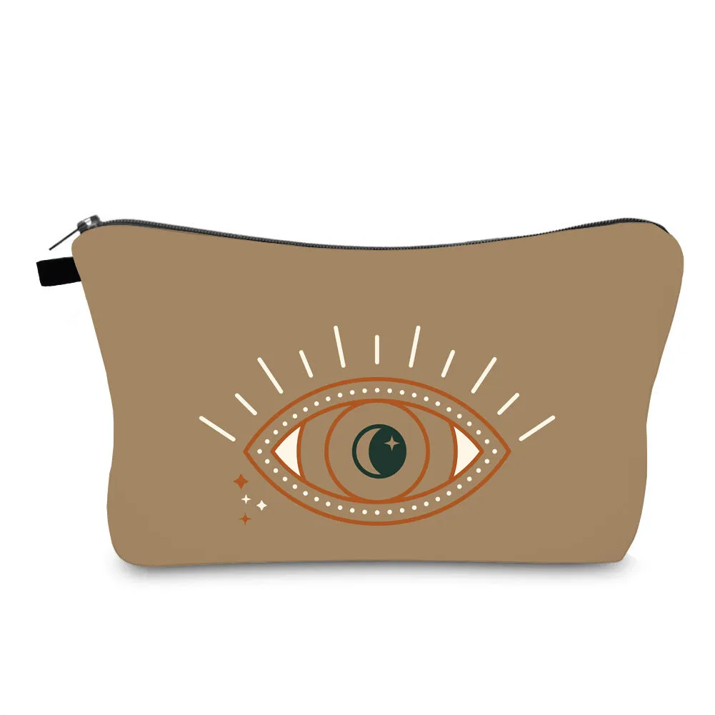 Women's Waterproof Evil Eye Printing Storage Portable Clutch Cosmetic Bags