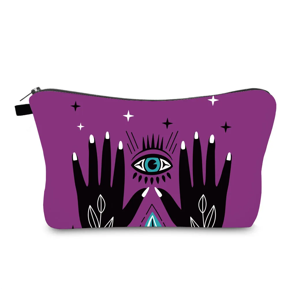 Women's Waterproof Evil Eye Printing Storage Portable Clutch Cosmetic Bags