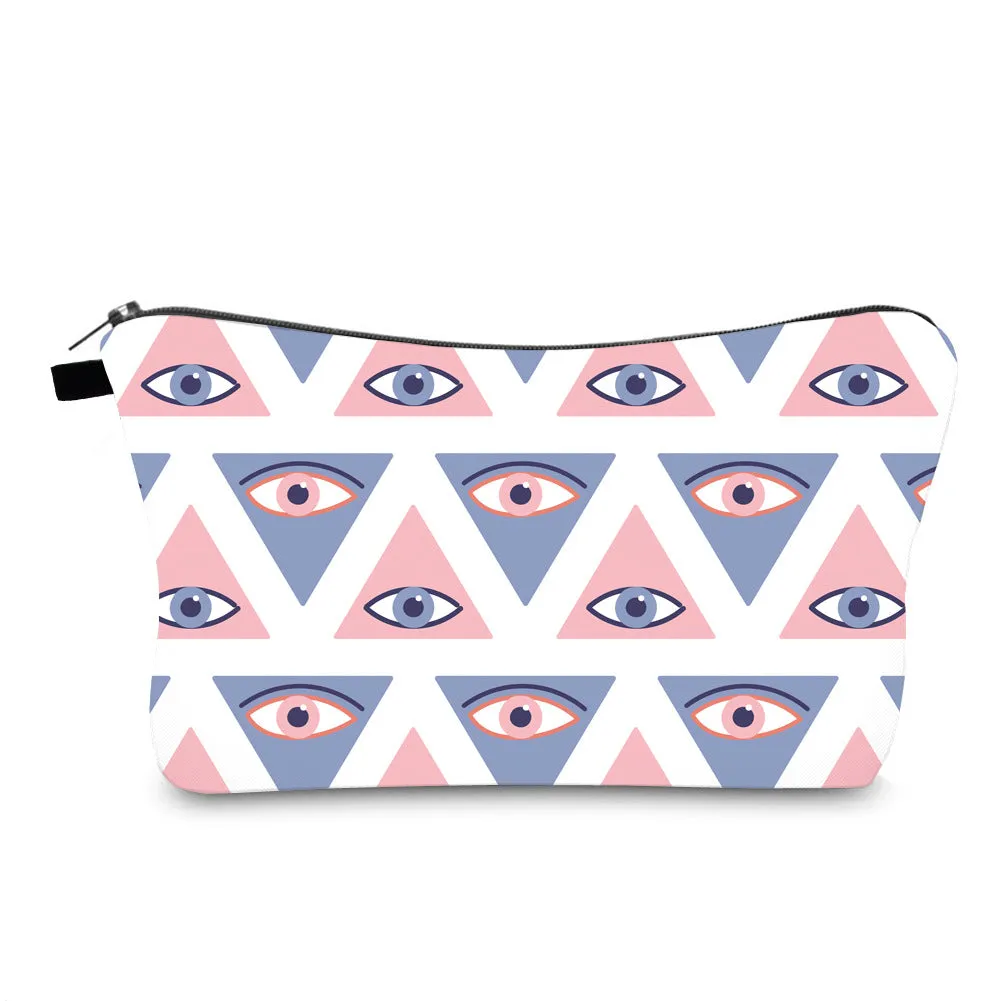 Women's Waterproof Evil Eye Printing Storage Portable Clutch Cosmetic Bags