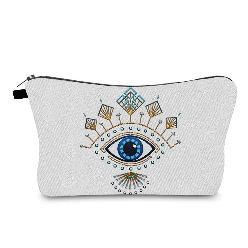 Women's Waterproof Evil Eye Printing Storage Portable Clutch Cosmetic Bags
