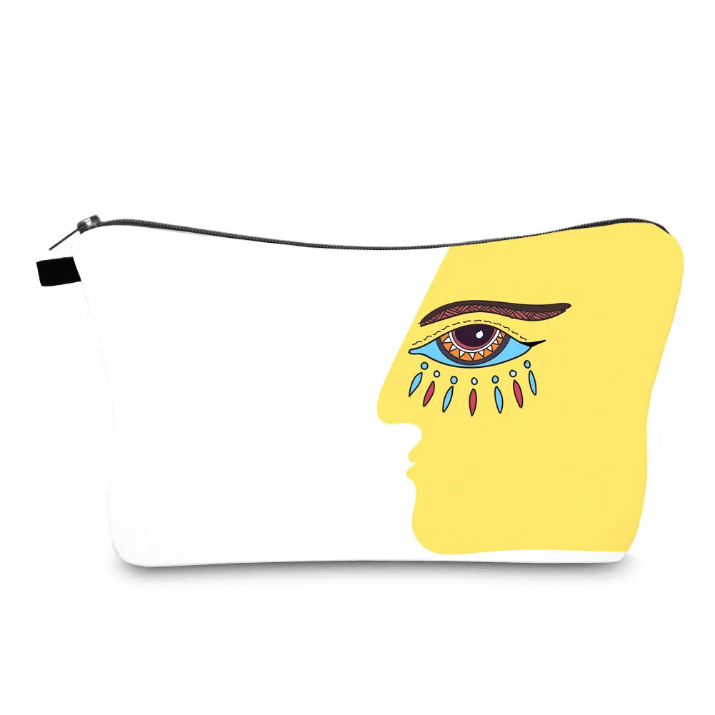 Women's Waterproof Evil Eye Printing Storage Portable Clutch Cosmetic Bags