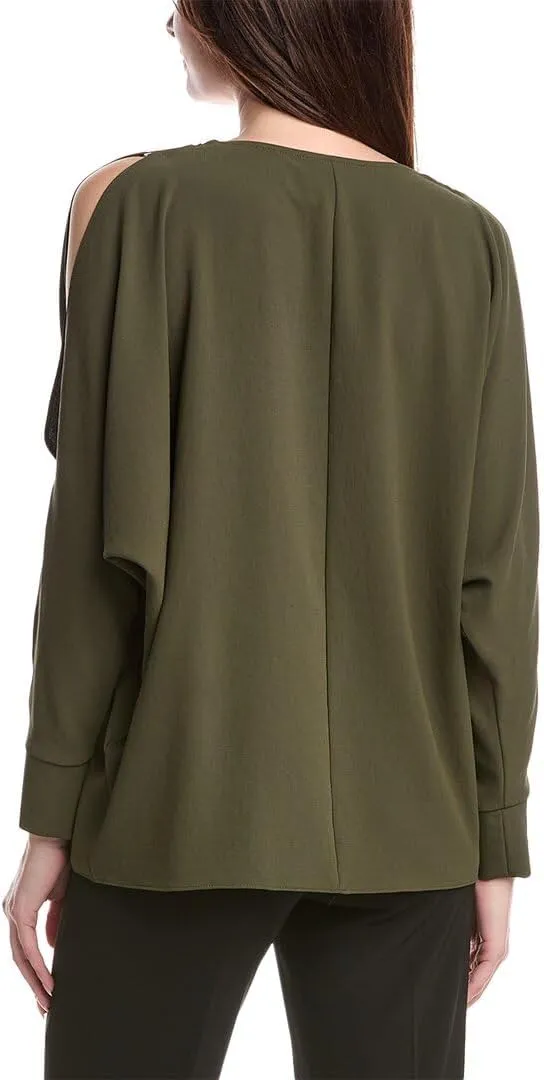 Women's Woven Boxy Top with Dolman Sleeves