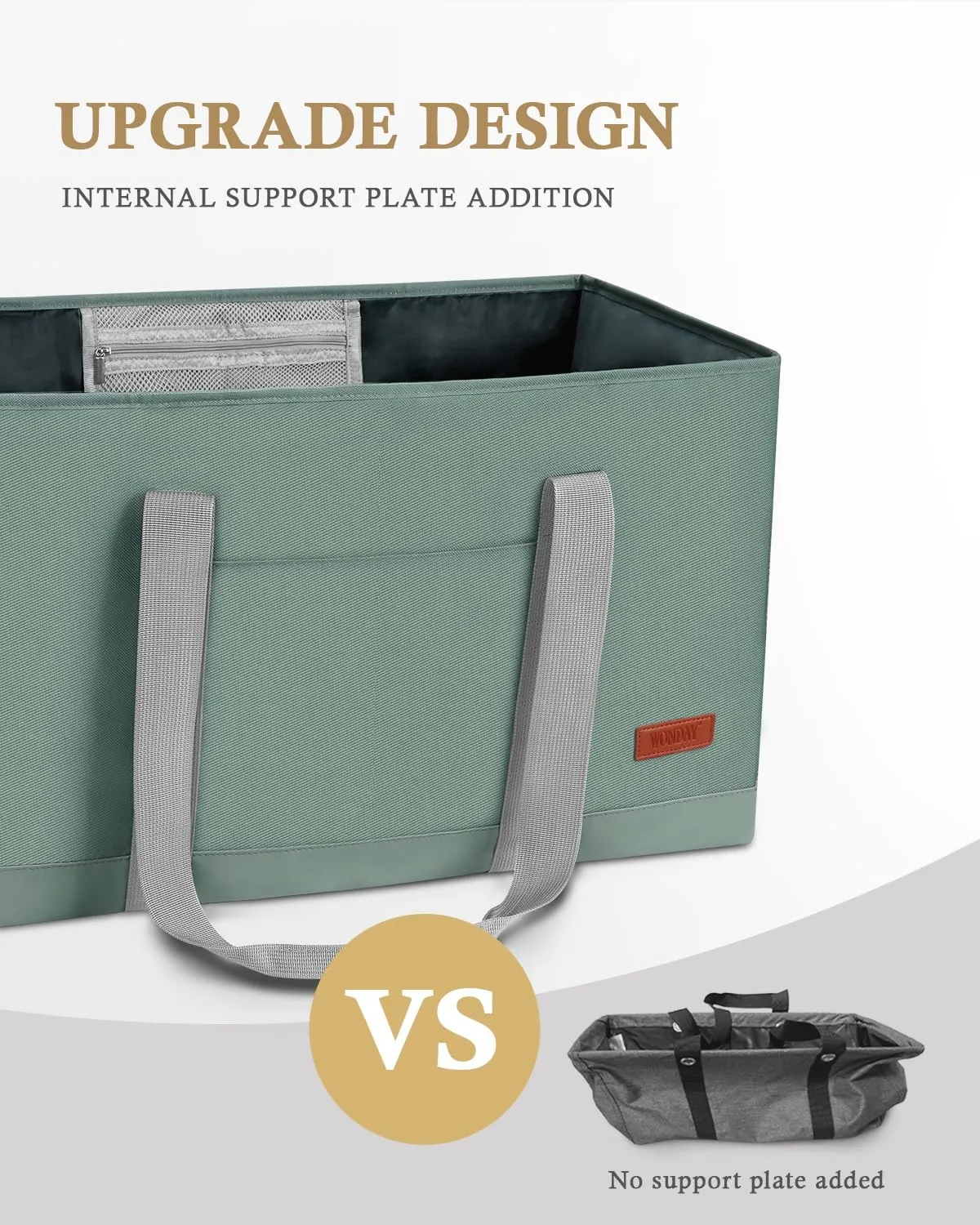 WONDAY Standing Extra Large Reusable Grocery Bag Carrier with Handle, Thirty One Utility Tote Foldable for Shopping and Beach