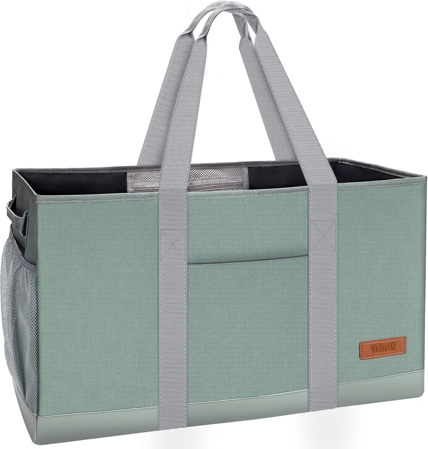 WONDAY Standing Extra Large Reusable Grocery Bag Carrier with Handle, Thirty One Utility Tote Foldable for Shopping and Beach