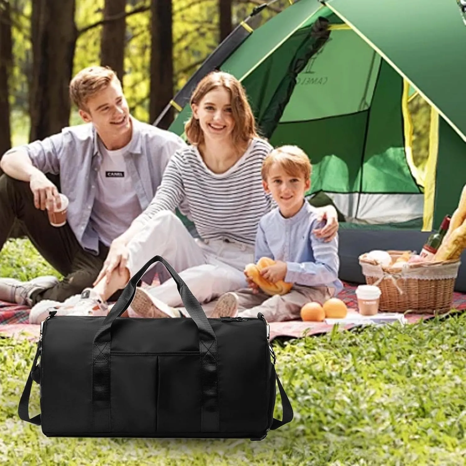 Workout Bag with Compartments - Waterproof Fitness Bags for Travel,Fashionable Workout Bag, Portable Tote Bag with Shoulder Strap for Outdoor Activities