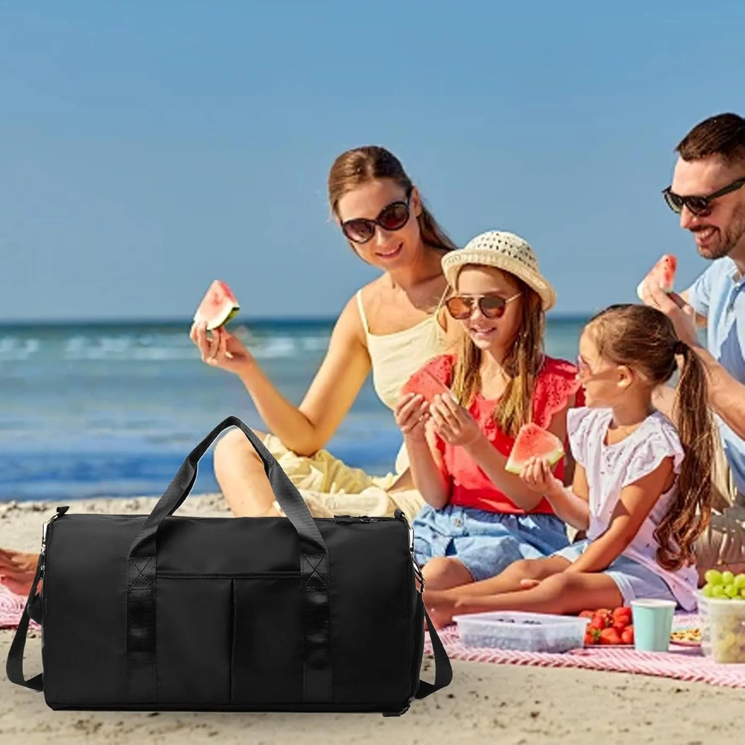 Workout Bag with Compartments - Waterproof Fitness Bags for Travel,Fashionable Workout Bag, Portable Tote Bag with Shoulder Strap for Outdoor Activities