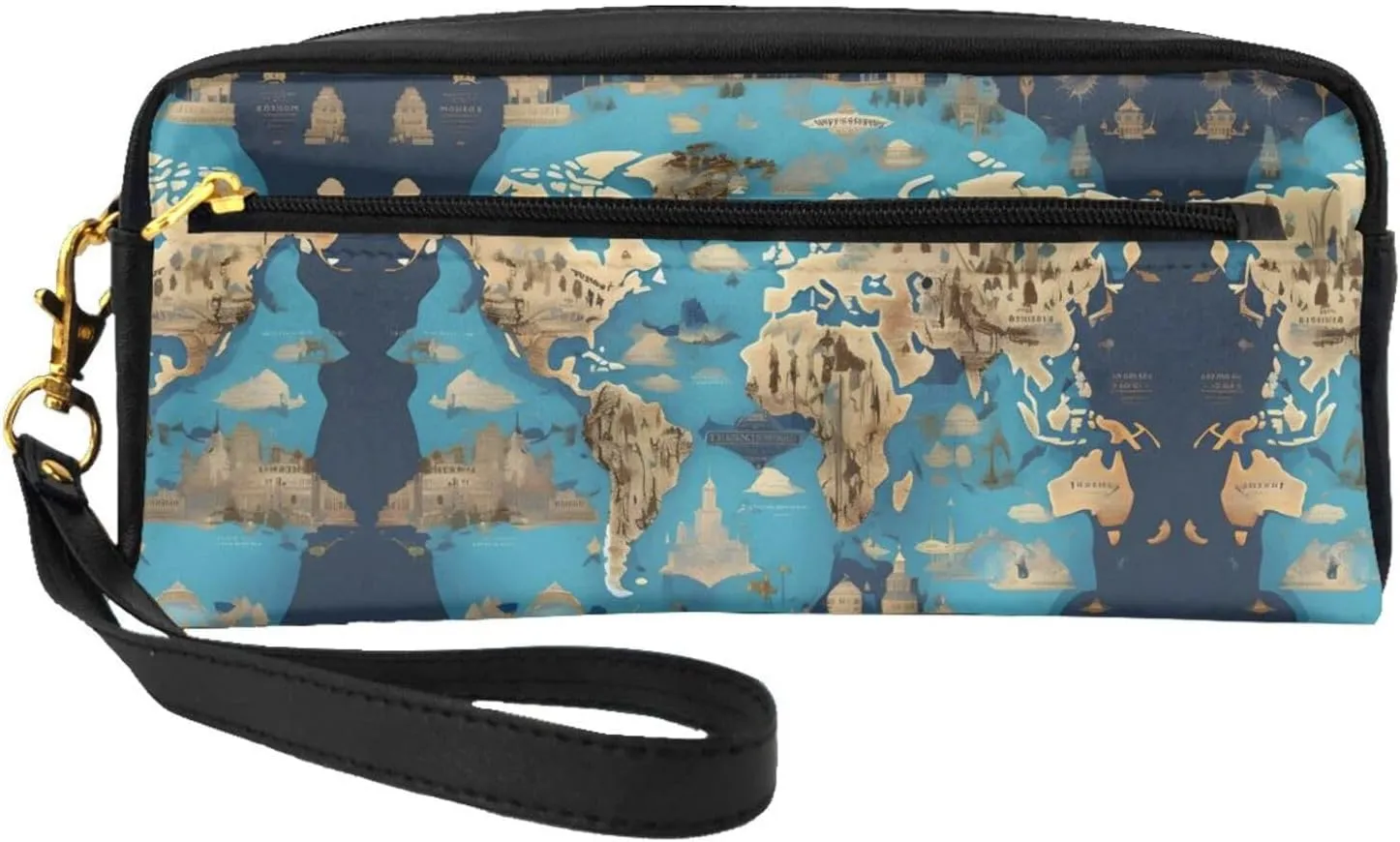 World Geography Map Women Travel Makeup Pouch Makeup Bag For Purse Portable Toiletry Bag Accessories Organizer
