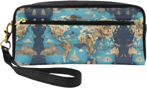 World Geography Map Women Travel Makeup Pouch Makeup Bag For Purse Portable Toiletry Bag Accessories Organizer