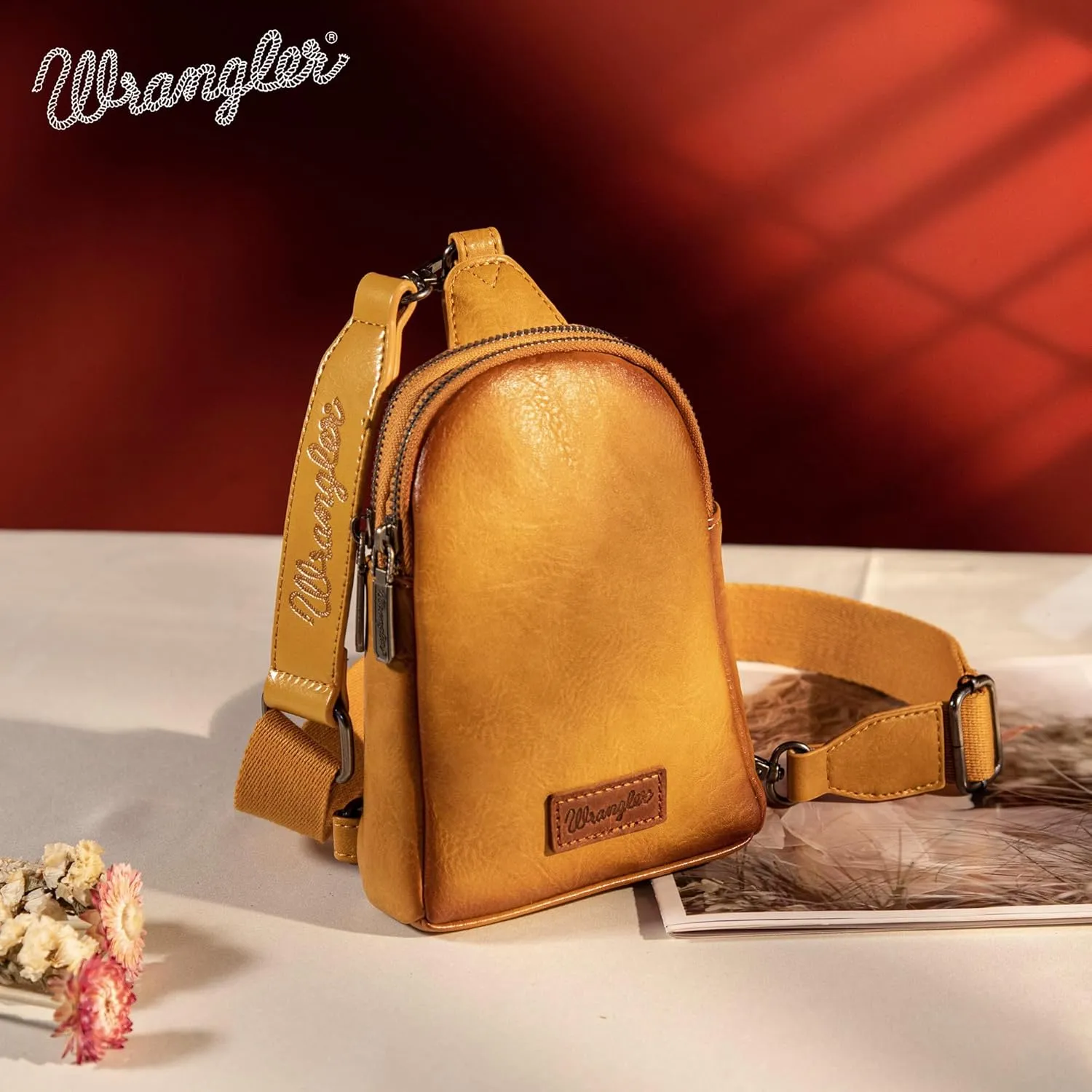 Wrangler Small Crossbody Sling Bags for Women Fanny Packs Chest Bag for Travel - Mother Day Gift