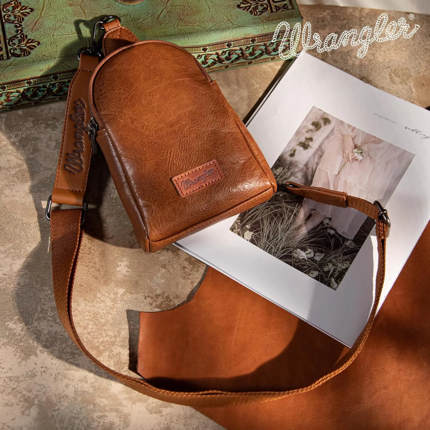 Wrangler Small Crossbody Sling Bags for Women Fanny Packs Chest Bag for Travel - Mother Day Gift