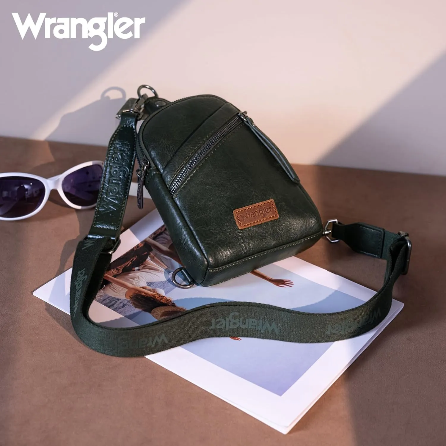 Wrangler Small Crossbody Sling Bags for Women Fanny Packs Chest Bag for Travel - Mother Day Gift