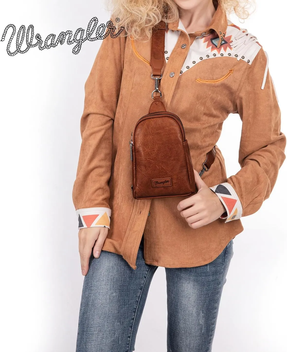 Wrangler Small Crossbody Sling Bags for Women Fanny Packs Chest Bag for Travel - Mother Day Gift