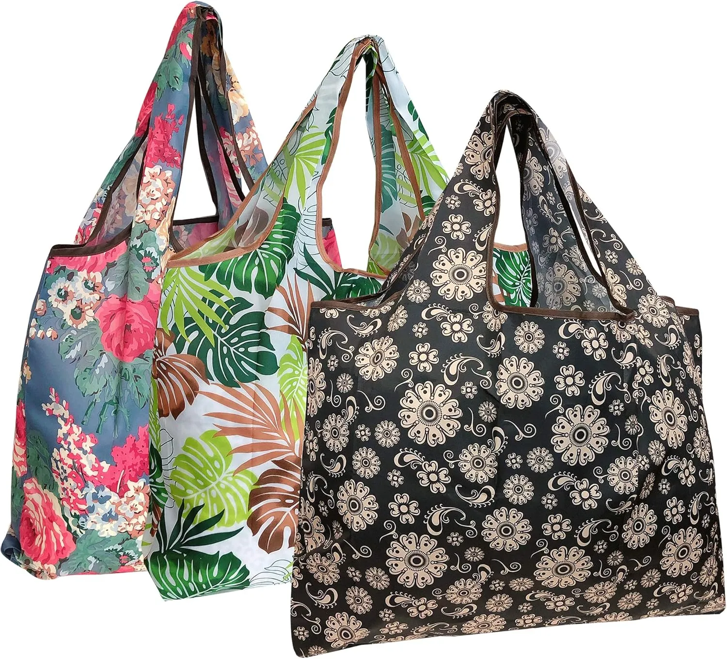 Wrapables Eco-Friendly Large Nylon Reusable Shopping Bags (Set of 2)