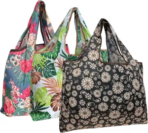 Wrapables Eco-Friendly Large Nylon Reusable Shopping Bags (Set of 2)