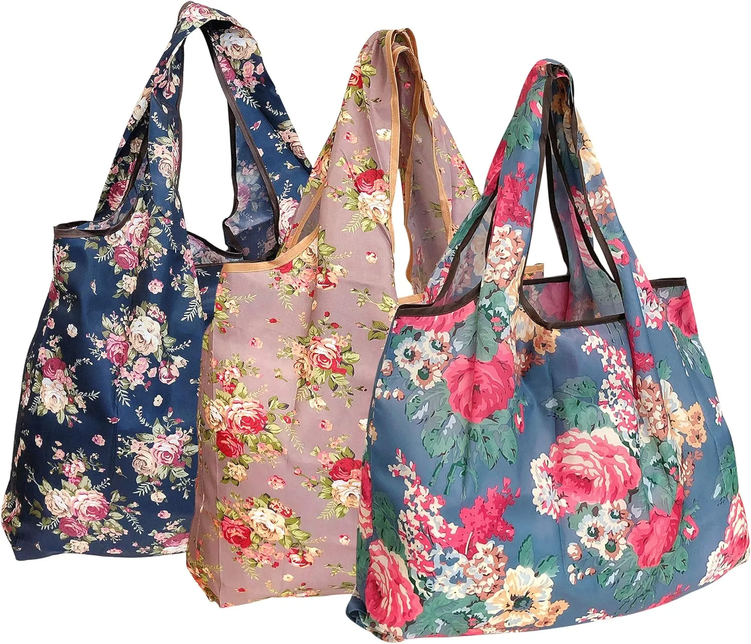 Wrapables Eco-Friendly Large Nylon Reusable Shopping Bags (Set of 3)