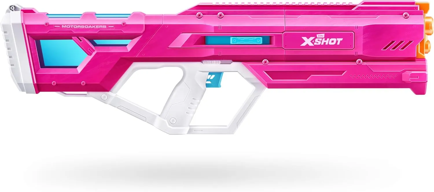 XSHOT Water Hydra Pulse Motor Soakers Pink Skin by ZURU, Motorised Water Blaster, Fills with Water in just 1 Second, with a Rechargeable Battery (Pink)